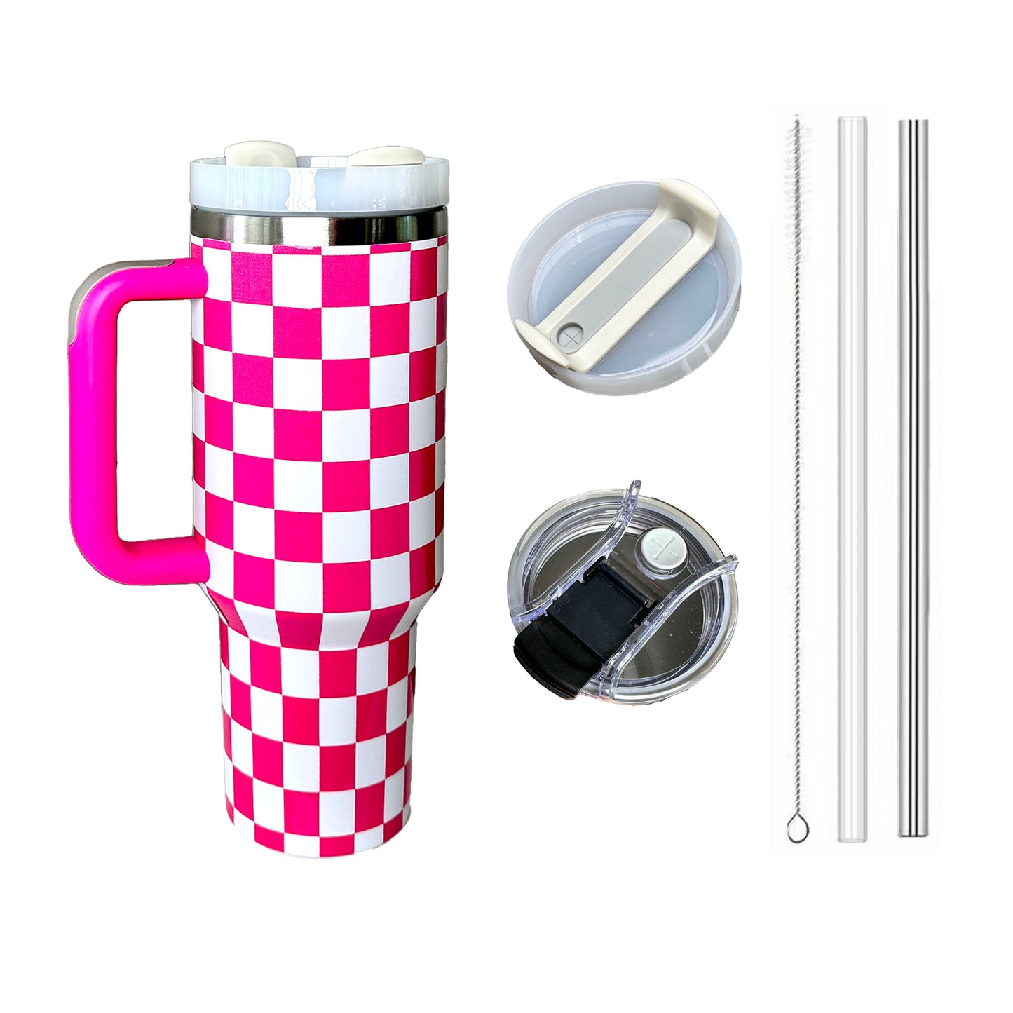 HOWWELL, 40oz Stainless Steel Tumbler, Checkered Pattern