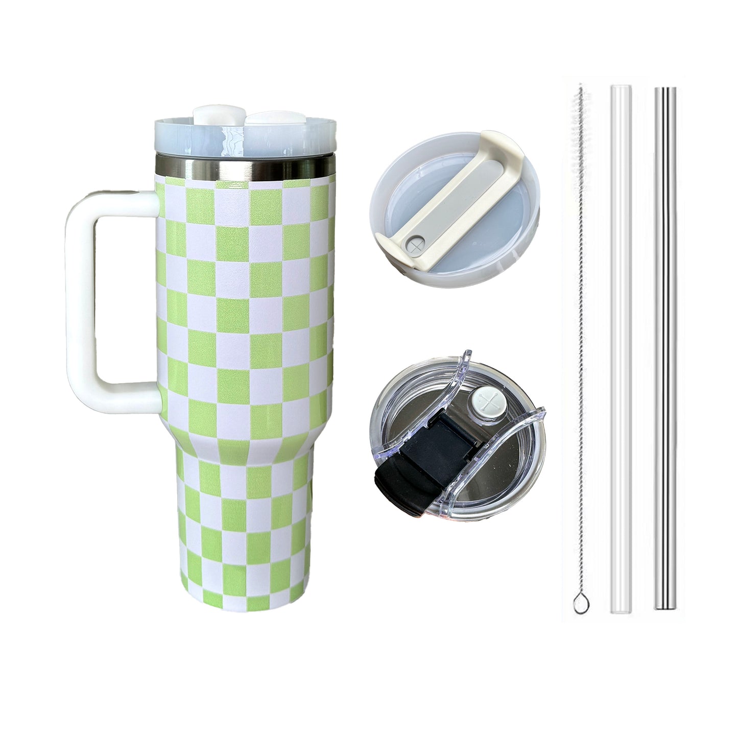 HOWWELL, 40oz Stainless Steel Tumbler, Checkered Pattern